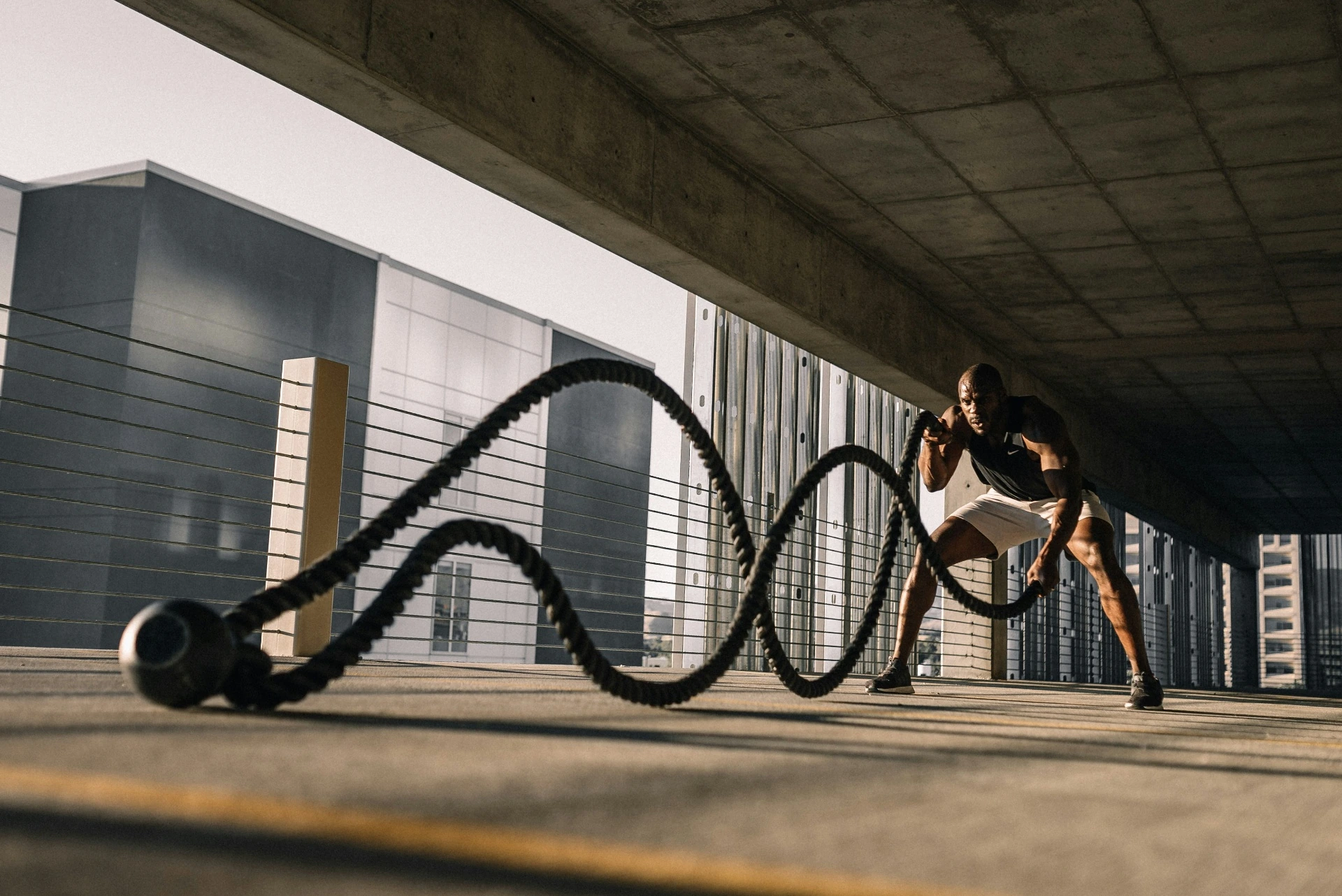 Battle-Ropes-Training im Freien
